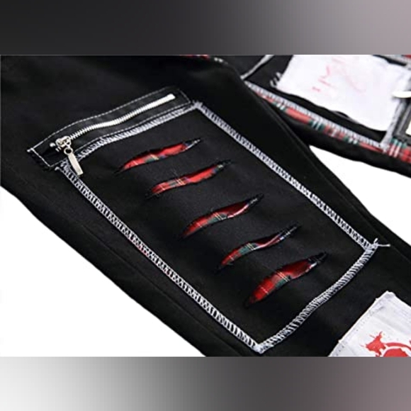 New Mens Painted Designer Slim Fit Jeans Multiple Sizes - Picture 2 of 2